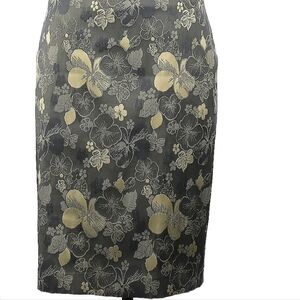 Jenne Maag Floral Knee Length Pencil Skirt Sz 8 Made‎ in USA